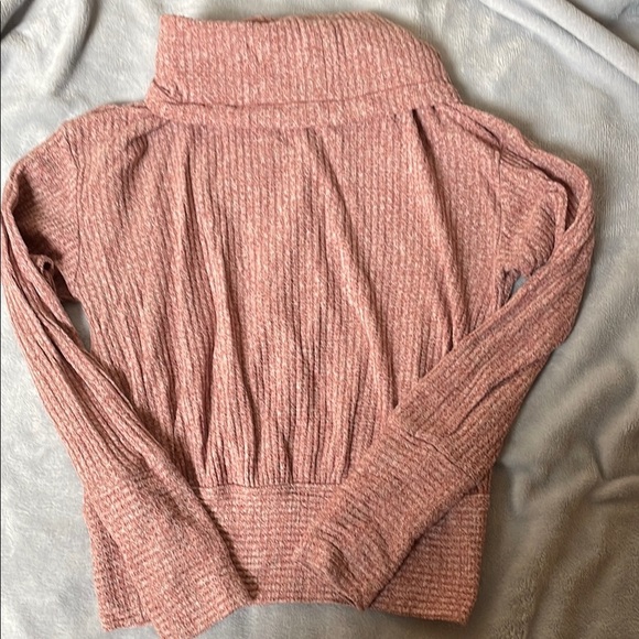Saturday Sunday by AnthropologiePink Cowl Neck Textured Waffle Knit Sweater - Picture 6 of 7